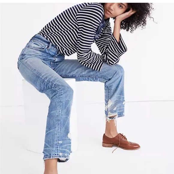 Rivet and Thread Distressed Jeans - Picture 2 of 13